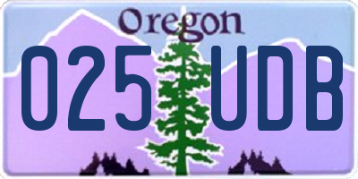 OR license plate 025UDB