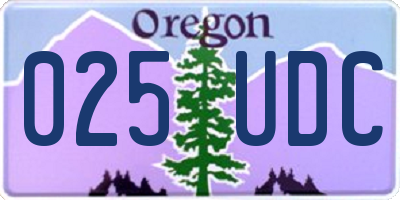 OR license plate 025UDC