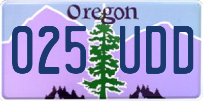 OR license plate 025UDD