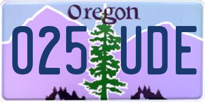 OR license plate 025UDE