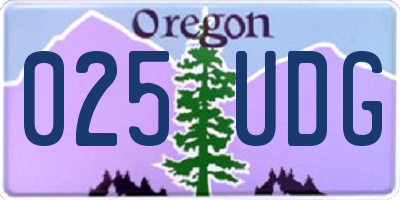 OR license plate 025UDG