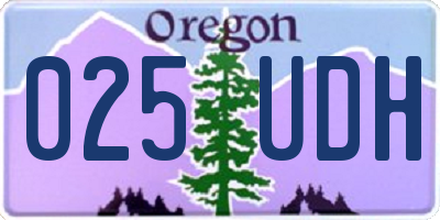 OR license plate 025UDH