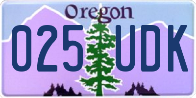 OR license plate 025UDK