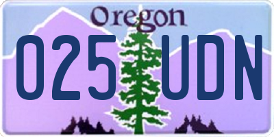 OR license plate 025UDN