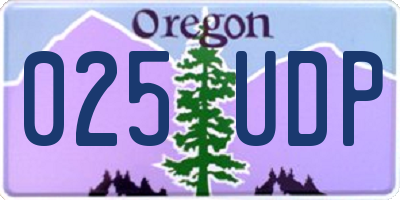 OR license plate 025UDP