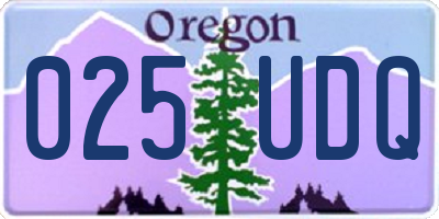 OR license plate 025UDQ