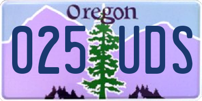 OR license plate 025UDS