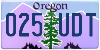 OR license plate 025UDT