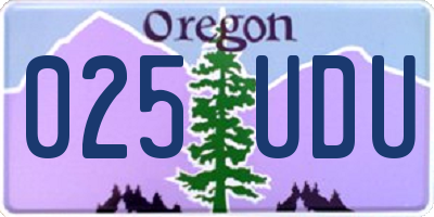 OR license plate 025UDU