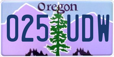 OR license plate 025UDW