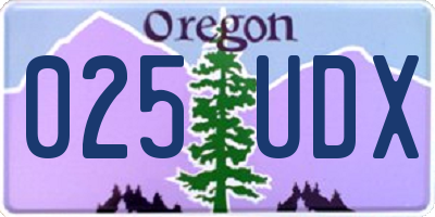 OR license plate 025UDX