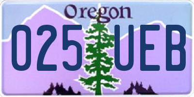 OR license plate 025UEB