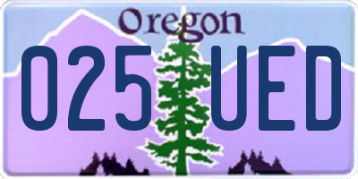 OR license plate 025UED