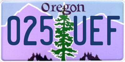 OR license plate 025UEF