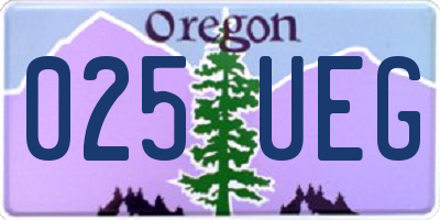OR license plate 025UEG