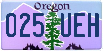 OR license plate 025UEH