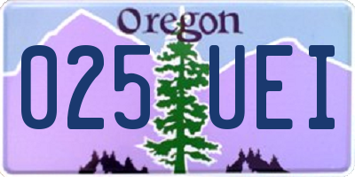 OR license plate 025UEI
