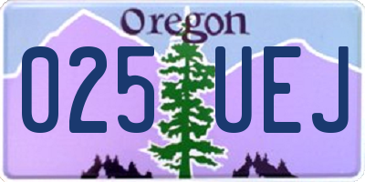 OR license plate 025UEJ
