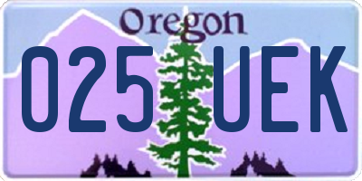 OR license plate 025UEK