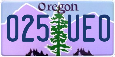 OR license plate 025UEO