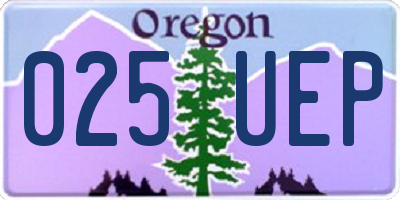 OR license plate 025UEP