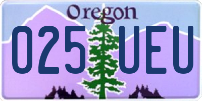 OR license plate 025UEU