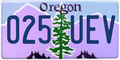 OR license plate 025UEV