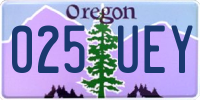 OR license plate 025UEY