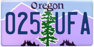 OR license plate 025UFA