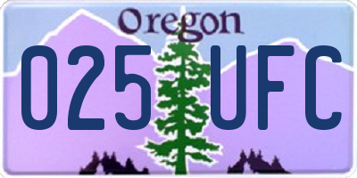 OR license plate 025UFC