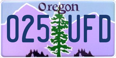 OR license plate 025UFD