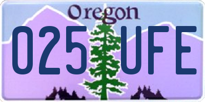 OR license plate 025UFE
