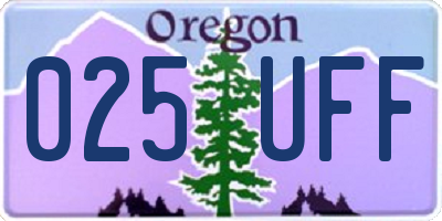 OR license plate 025UFF