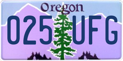 OR license plate 025UFG