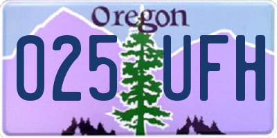 OR license plate 025UFH
