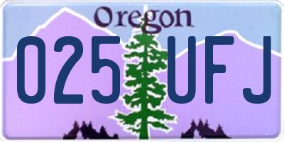 OR license plate 025UFJ