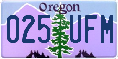 OR license plate 025UFM