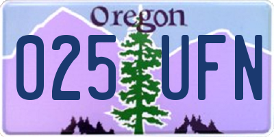 OR license plate 025UFN