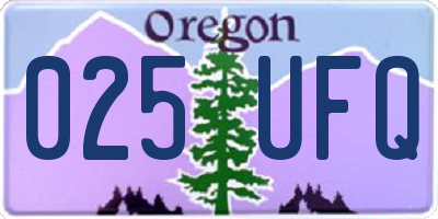 OR license plate 025UFQ
