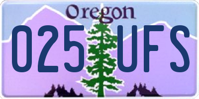 OR license plate 025UFS