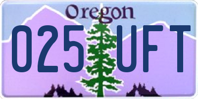OR license plate 025UFT