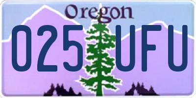 OR license plate 025UFU