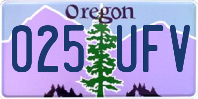OR license plate 025UFV