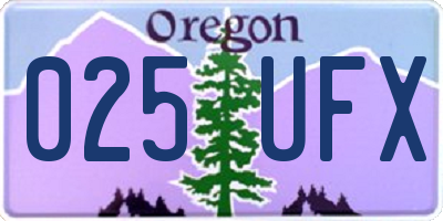 OR license plate 025UFX