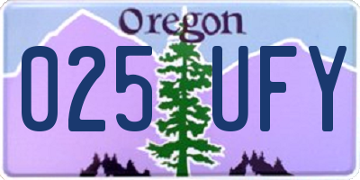 OR license plate 025UFY