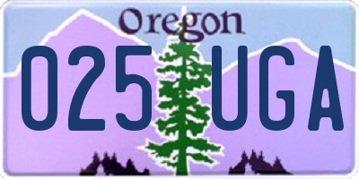 OR license plate 025UGA