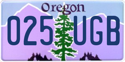 OR license plate 025UGB
