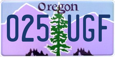 OR license plate 025UGF