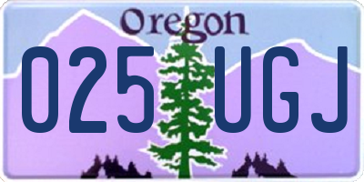 OR license plate 025UGJ