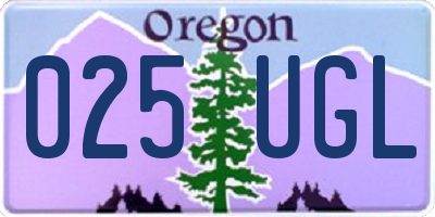 OR license plate 025UGL